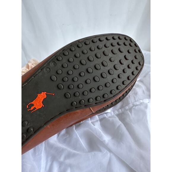 POLO Ralph Lauren Mens 11 D WOODLEY Driving Loafers Moccasins Brown Leather - Picture 9 of 11